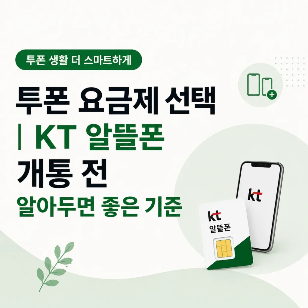 투폰 요금제 선택, KT 알뜰폰 개통 전 알아두면 좋은 기준 타이틀 이미지