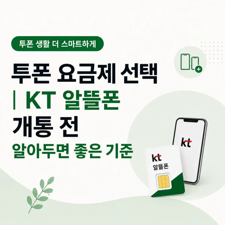 투폰 요금제 선택, KT 알뜰폰 개통 전 알아두면 좋은 기준 타이틀 이미지