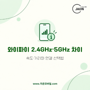 와이파이 2.4GHz와 5GHz 속도 거리 연결 선택 안내 이미지