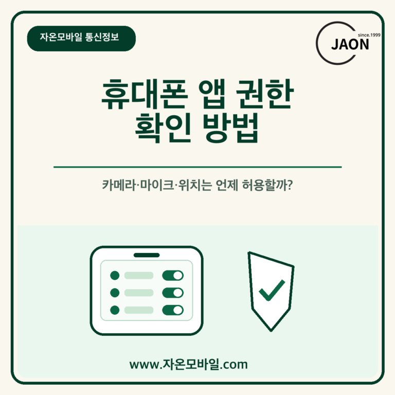 휴대폰 앱의 카메라 마이크 위치 권한을 확인하는 방법 안내 이미지