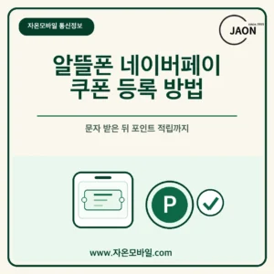 알뜰폰 네이버페이 쿠폰 등록 방법과 포인트 적립 확인 안내 이미지