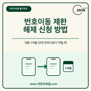 중립기관 번호이동 제한 해제 신청 방법과 개통 3개월 제한 안내 이미지