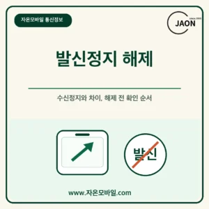 발신정지 해제 방법과 수신정지 차이를 안내하는 이미지